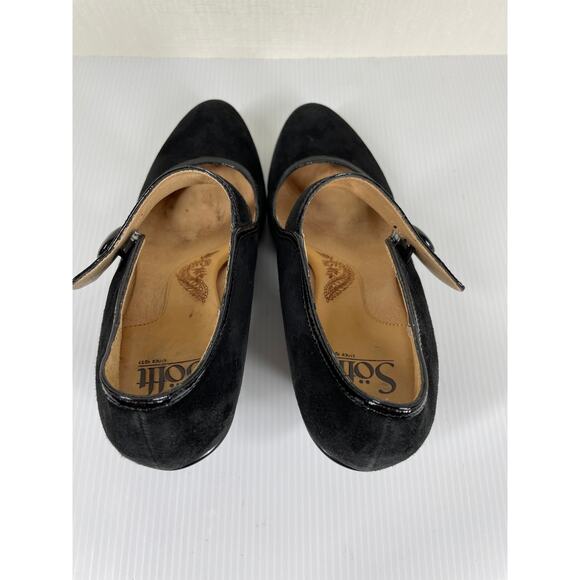 SOFFT Black Velvet Mary Jane Heels Sz 6.5 Dark Academia Whimsigoth Dark Academia - Picture 8 of 13